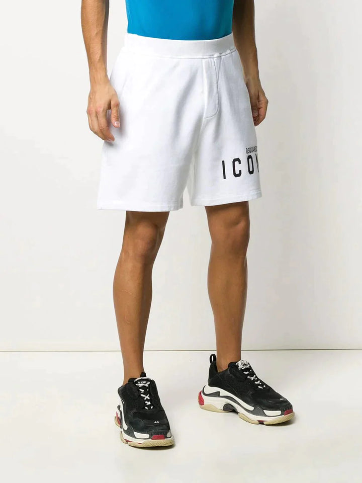 DSQUARED2 ICON LOGO SHORTS WHITE