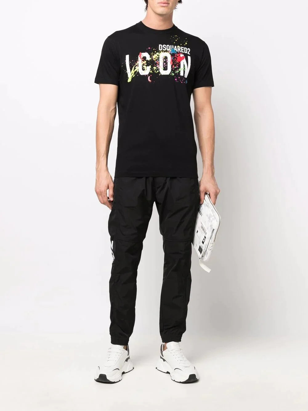 DSQUARED2 SPLATTERED T-SHIRT BLACK