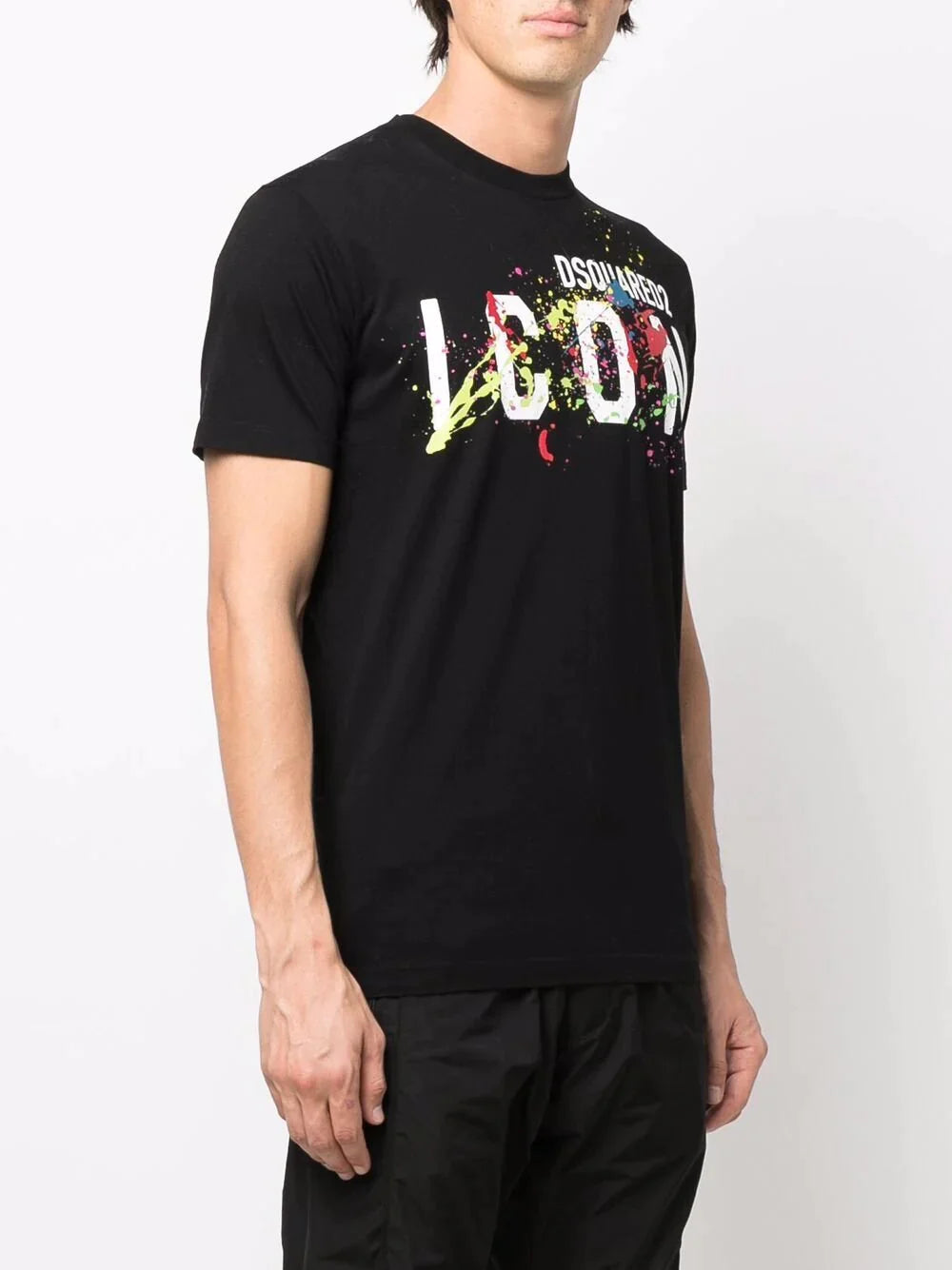 DSQUARED2 SPLATTERED T-SHIRT BLACK