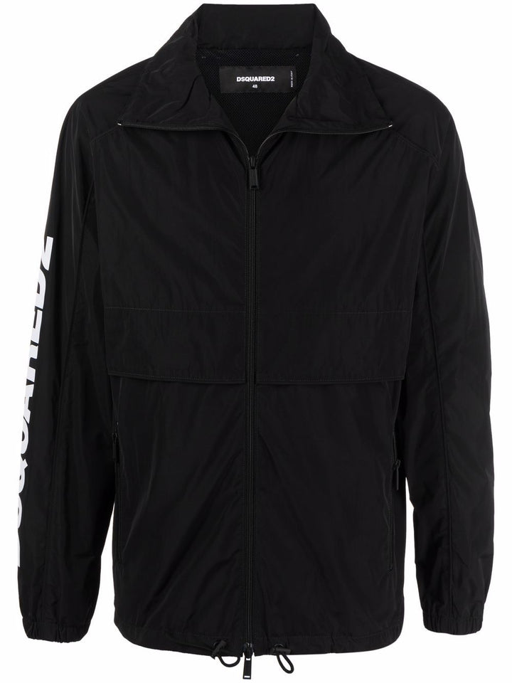 DSQUARED2 logo-print zippered coat