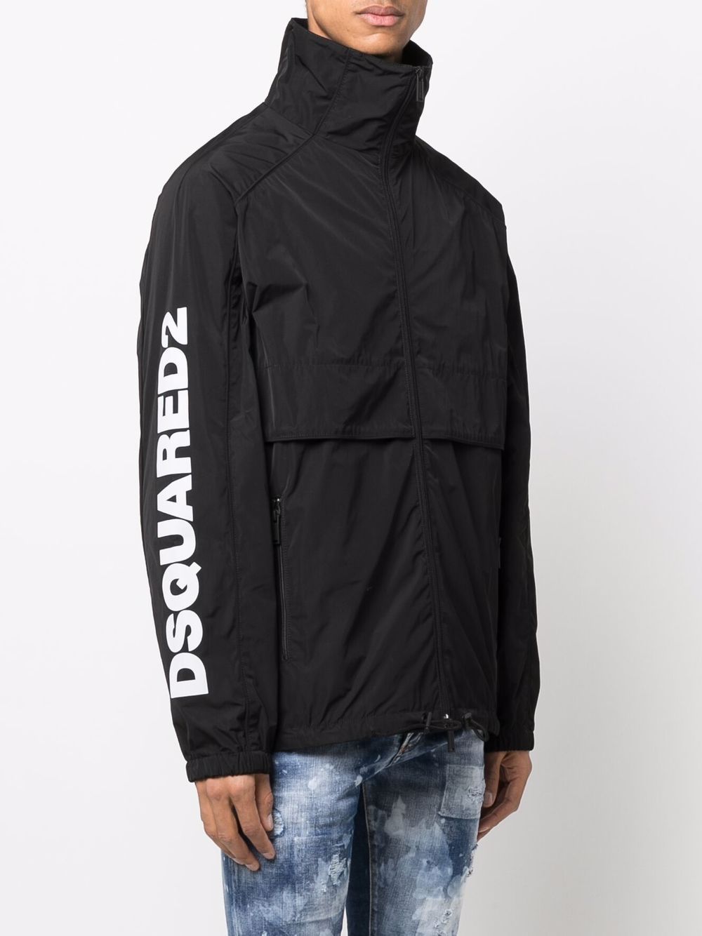 DSQUARED2 logo-print zippered coat