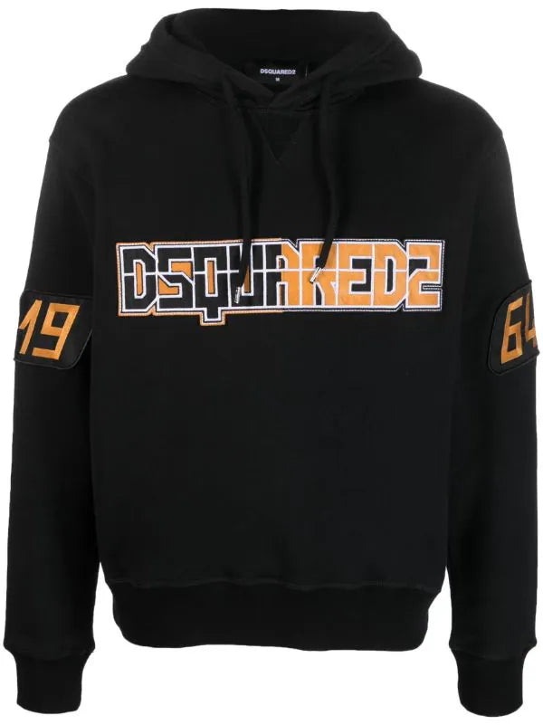 DSQUARED2 PATCHED ORANGE COOL HOODIE