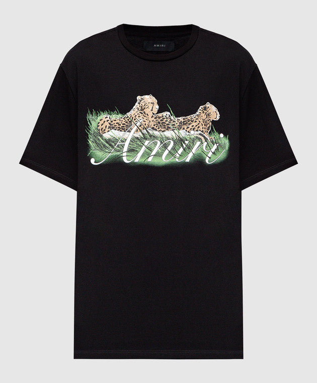 Amiri cheetah logo t-shirt