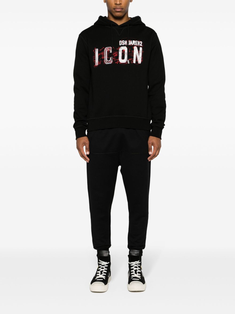 DSQUARED2 Icon Scribble-print cotton hoodie