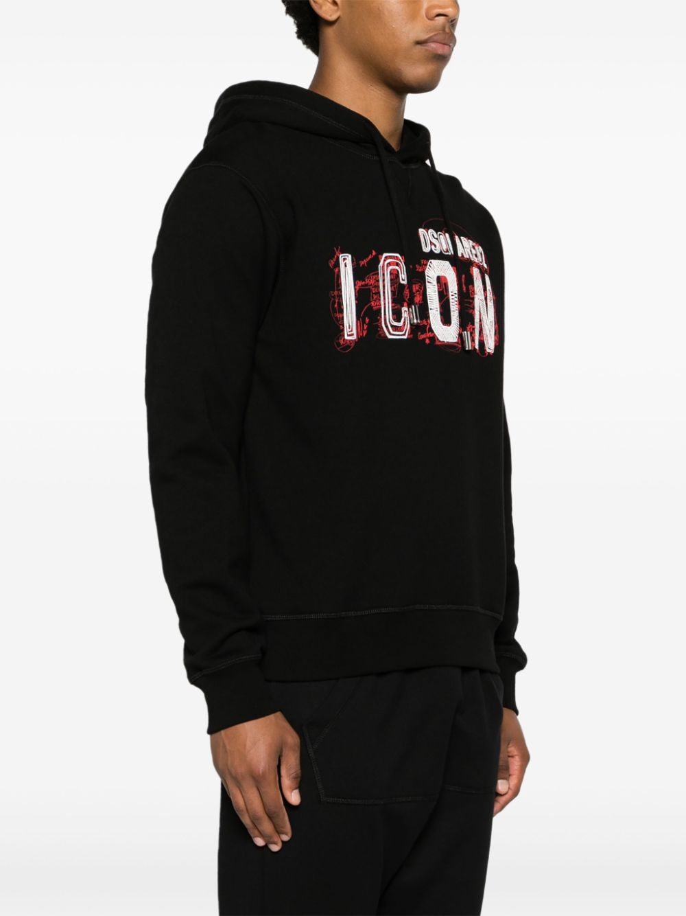 DSQUARED2 Icon Scribble-print cotton hoodie