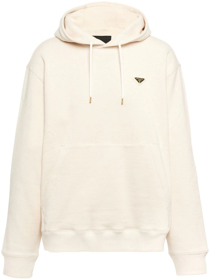 Prada triangle-logo cotton hoodie