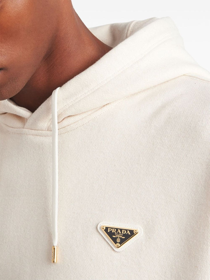 Prada triangle-logo cotton hoodie