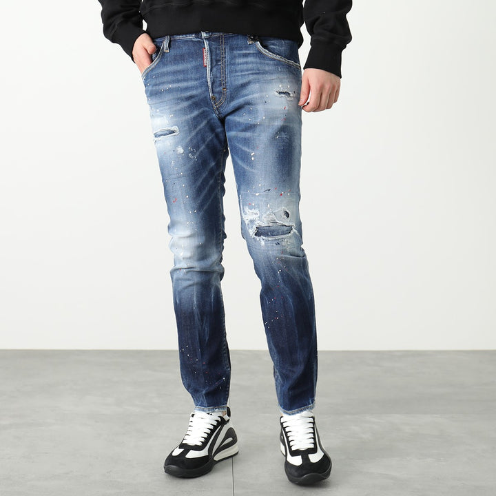 DSQUARED2 SPOTS WASH SKATER PAINTED JEANS