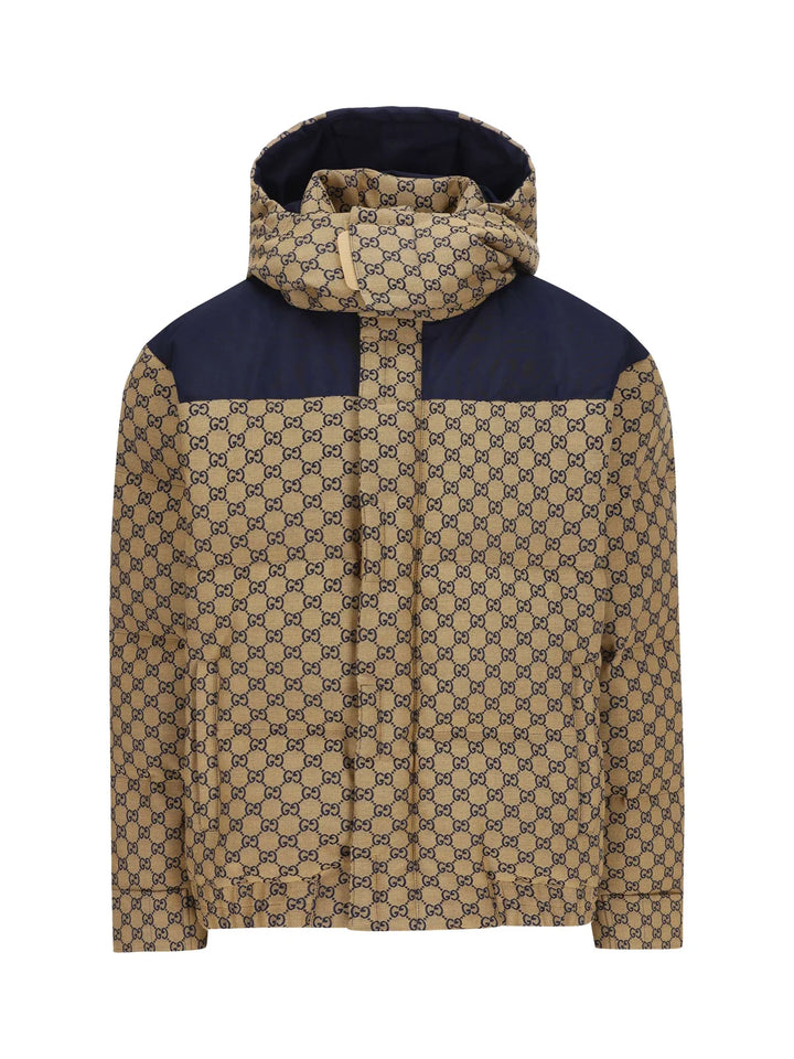 Gucci Logo Printed Hooded Puffer Coat