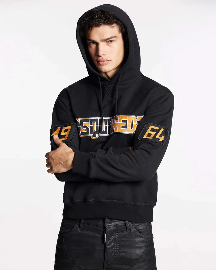 DSQUARED2 PATCHED ORANGE COOL HOODIE