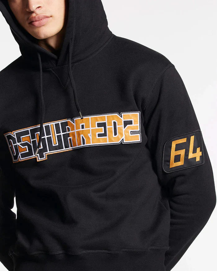 DSQUARED2 PATCHED ORANGE COOL HOODIE