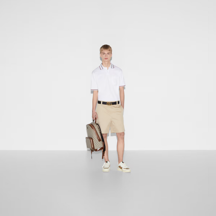 Gucci Cotton piquet polo shirt with Web