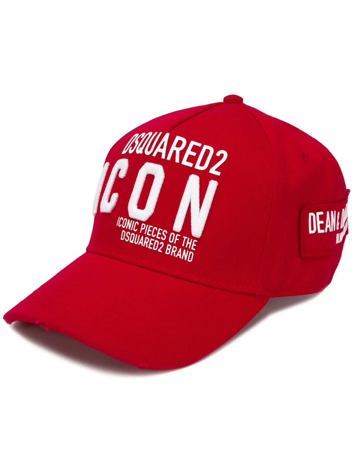 DSQUARED2 EMBROIDERED RED ICONIC CAP